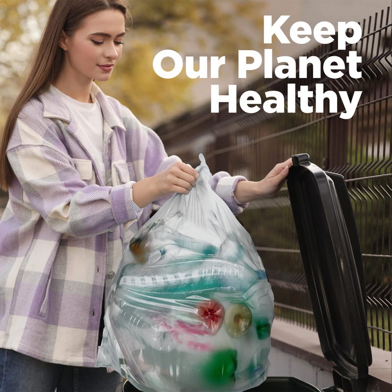 ToughBag 40-42 Gallon Trash Bags, 2.5 Mil Contractor Bags, Heavy Duty Large Trash Can Liners, Recycling Trash Bags, 33 x 48" (50 COUNT/CLEAR) - Made in USA - Image 5